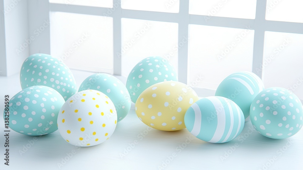 Obraz premium Easter's Day with Easter Eggs Elegant Pastel