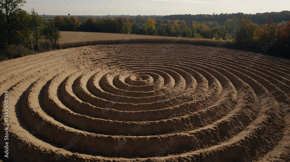 Spiral Sand Pattern in a Field Spiral Sand Pattern in a Field
