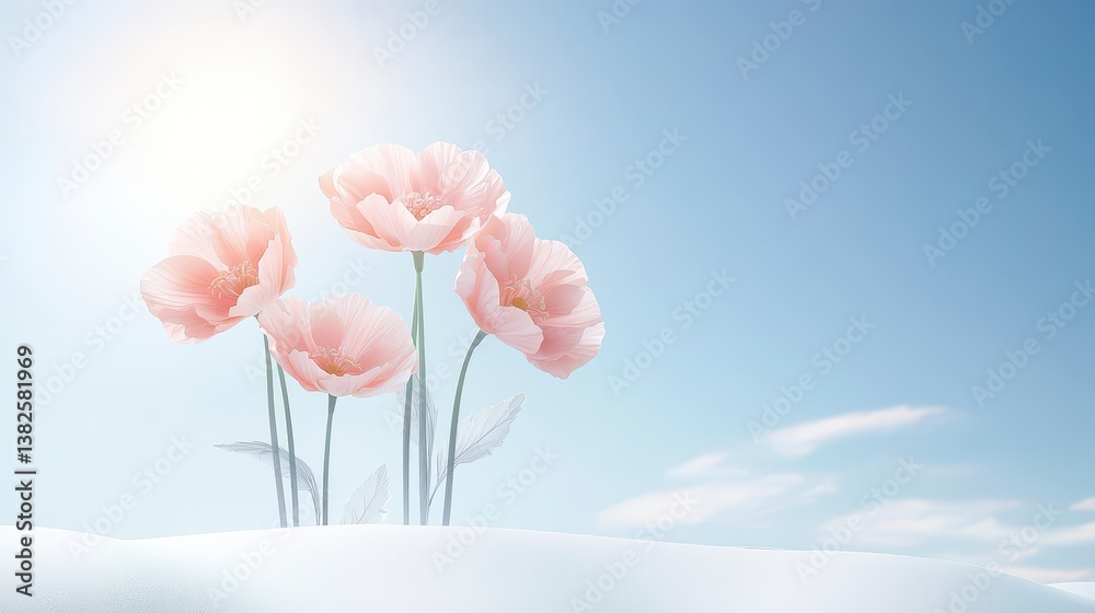 Fototapeta premium Ethereal Flowers Dreamy Sky