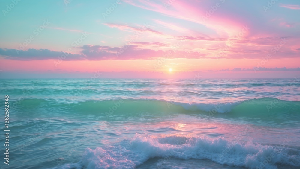 Fototapeta premium Seascape during early morning, sunrise above sea. Natural landscape