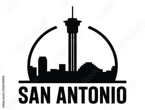 A stunning depiction of San Antonio's skyline, highlighting the city's architectural beauty and urban landscape. Perfect for travel, tourism, or city-themed projects.