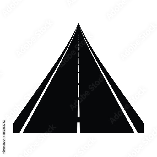 Road Silhouette Vector Graphic.