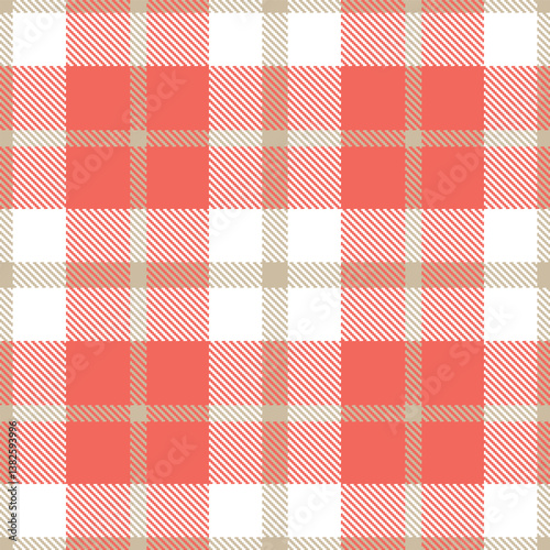 Elegant Seamless Tartan featuring Light putty and Light white Fabric Design