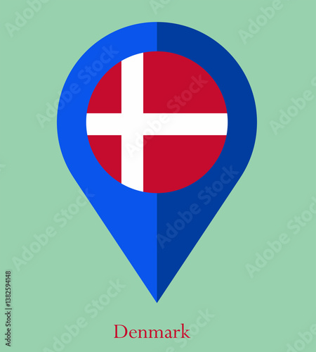 Free Download Flag Of Denmark, Denmark flag, National flag of Denmark. map pin flag of Denmark. - GFXLoad
