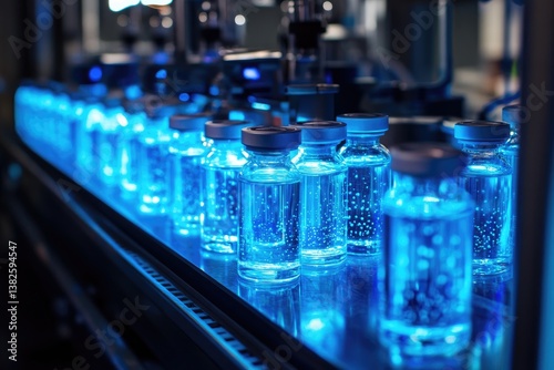 Pharmaceutical bottles on a conveyor