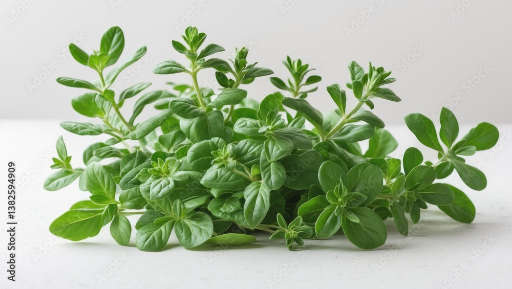 Oregano leaves and marjoram branch, isolated on a background. Oregano leaves and marjoram branch, isolated on a background.