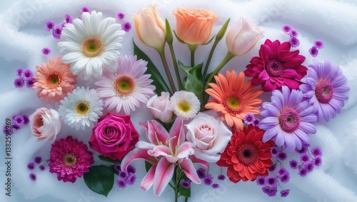 Wallpaper Mural Set of various stunning flowers against a white background Torontodigital.ca