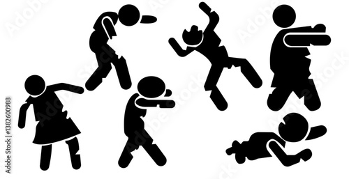 Children with Injured bodies due to devastating attack,Severe injuries of the children, Destroyed bodies vector 
