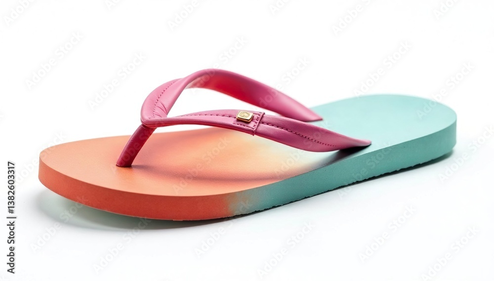 A single flip-flop isolated on pure white background , shoe, sandal A single flip-flop isolated on pure white background , shoe, sandal