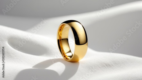 A vibrant yellow wedding band crafted from pure gold
