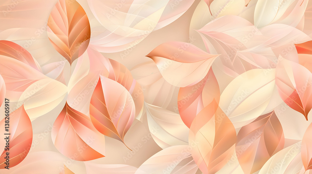 A soft, abstract arrangement of pastel-colored leaves on a gentle background. A soft, abstract arrangement of pastel-colored leaves on a gentle background.
