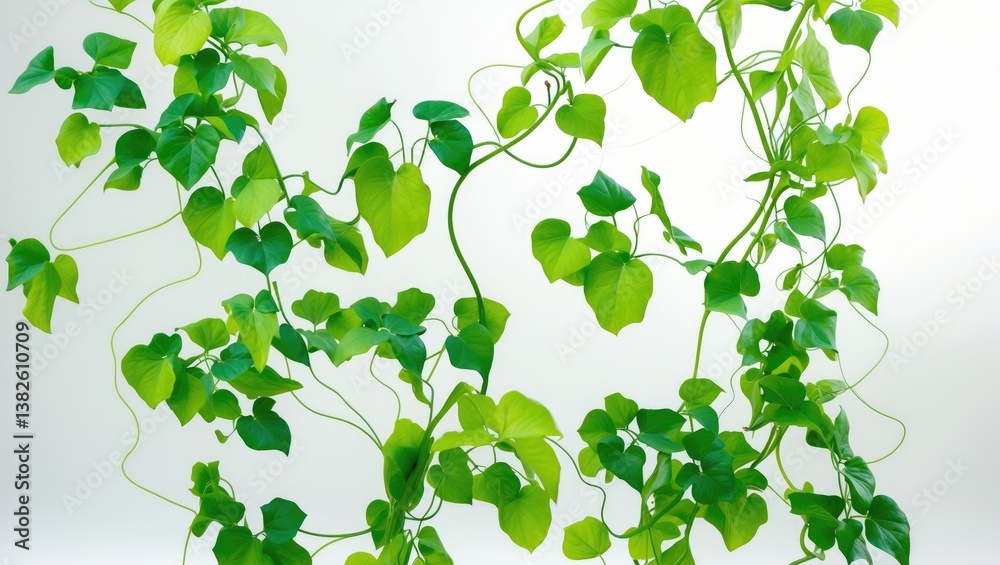 Pumpkin vine separated on a white background Pumpkin vine separated on a white background
