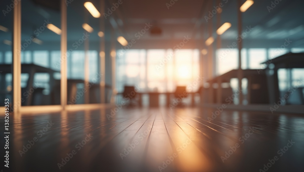 Defocused view of office interior featuring glass partitions and warm lighting, highlighting a professional work atmosphere. Blurred background image. Defocused view of office interior featuring glass partitions and warm lighting, highlighting a professional work atmosphere. Blurred background image.