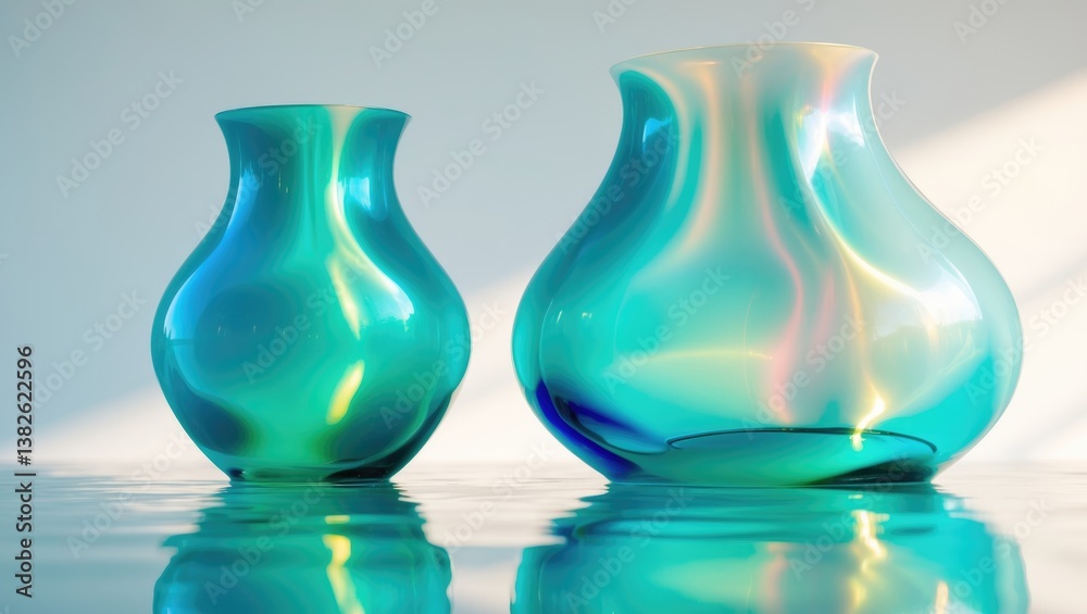 abstract background colored glass vases