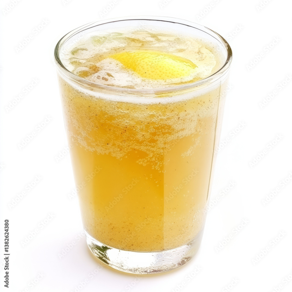 A glass of masala soda, with a refreshing blend of lemon, spices, and soda water, isolated on clean white background. A glass of masala soda, with a refreshing blend of lemon, spices, and soda water, isolated on clean white background.