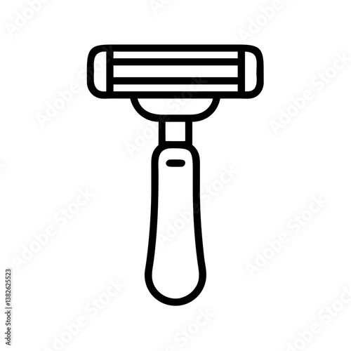 Shaving razor icon in minimalistic style on white background  