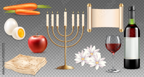 Passover Elements on transparent background