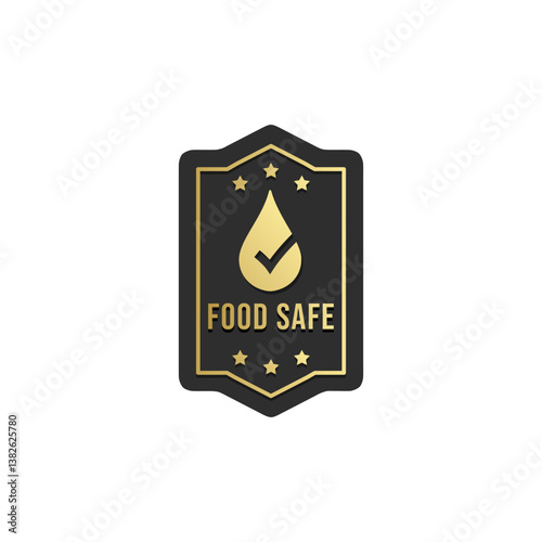 Premium Food safe label vector isolated. Simple lab tested label for product packaging. Best lab tested sign for food or health product packaging design element.