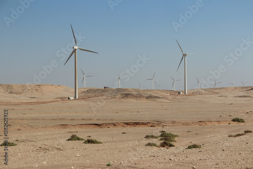 Desert scenery on the road trip from Hurghada to Cairo, Egypt