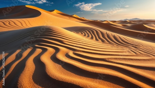 Incredible perspective of sand dunes. Travel concept. Artistic image. Beauty world.