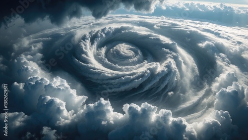 Wallpaper Mural Aerial perspective of a powerful storm above the ocean. Torontodigital.ca