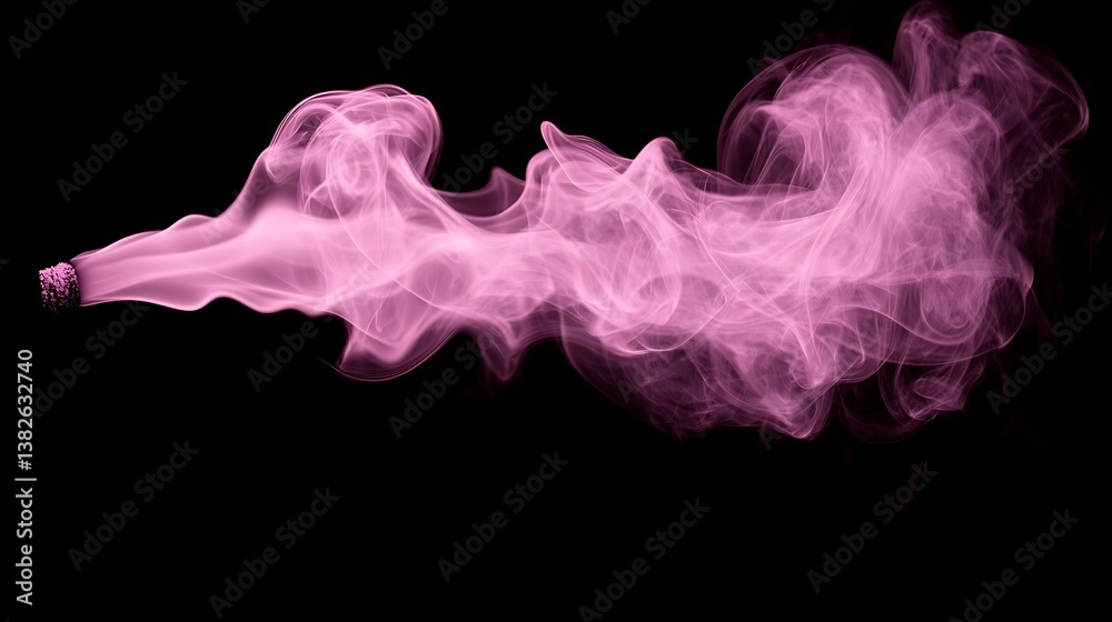 Fototapeta premium An artistic depiction of pink smoke swirling from its source