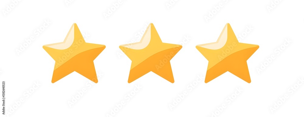 Obraz premium Three golden, five-pointed stars, lined up in a row