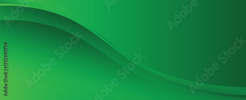Vector green line background curve element with green space for text and message design, overlapping layers, vector