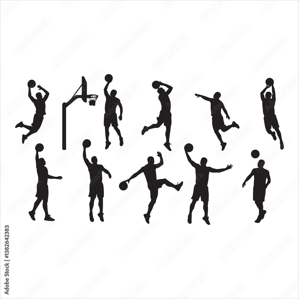 boy Basketball Player Silhouette in Action bundle boy Basketball Player Silhouette in Action bundle