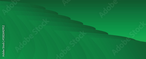 Vector green line background curve element with green space for text and message design, overlapping layers, vector