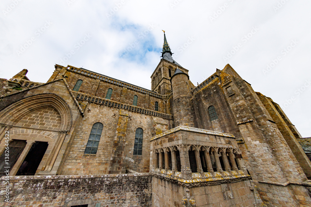 Picturesque hilltop fortress, its spire piercing the sky