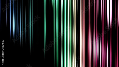 Abstract multicolor striped lines motion background. Simple looping background video with a pattern of vertical straight streaks lines moving