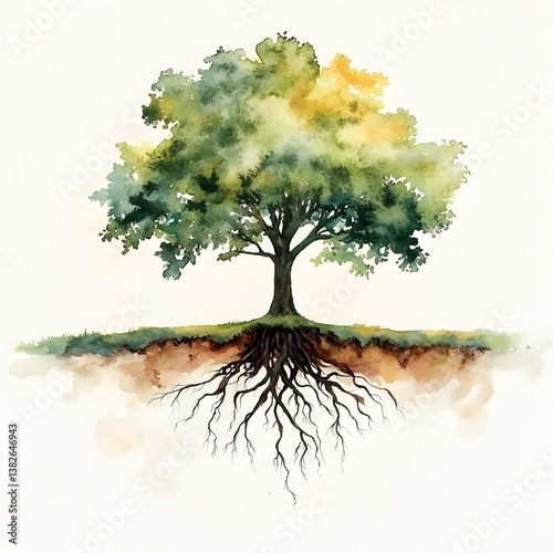 Majestic tree with sprawling roots