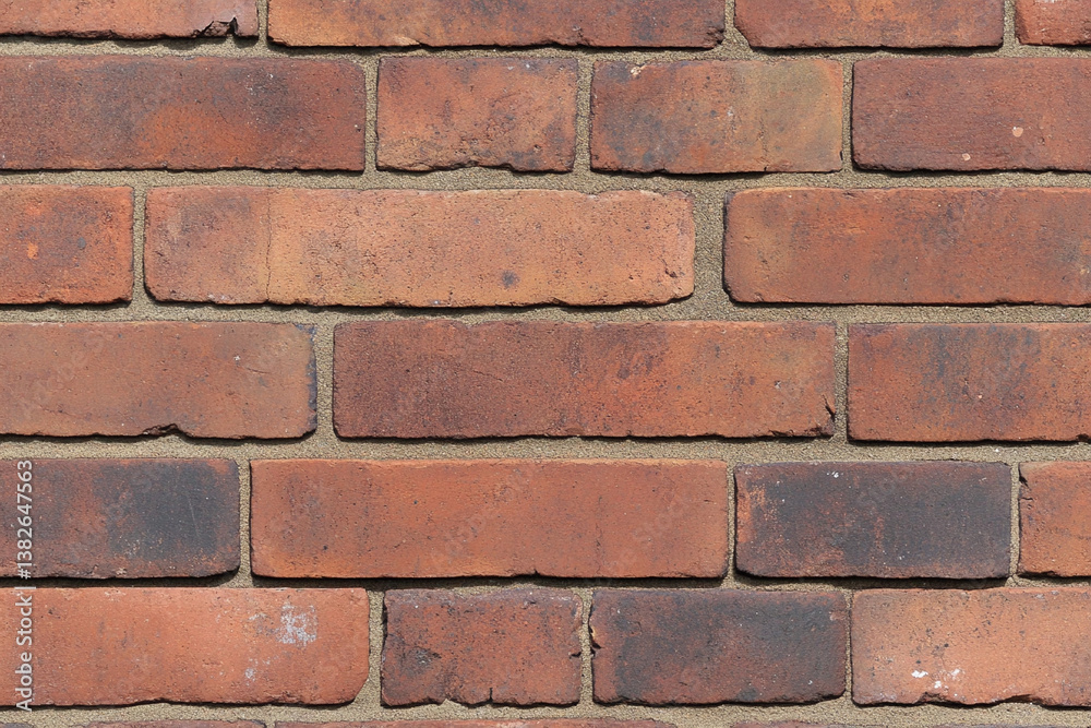 Rustic weathered brick wall showcasing texture and color variations in an urban setting Rustic weathered brick wall showcasing texture and color variations in an urban setting