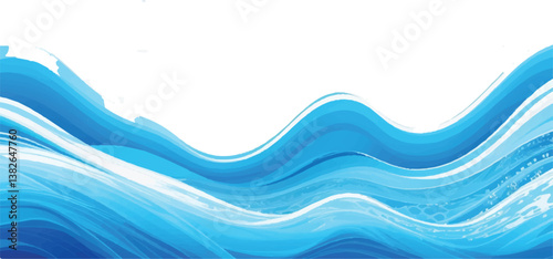 Minimalist Blue and White water ocean Abstract Wave Design with a Soft Gradient Curve, Perfect for Corporate Flyers, Presentations, and Websites
