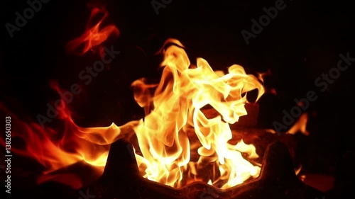 fire in the fireplace