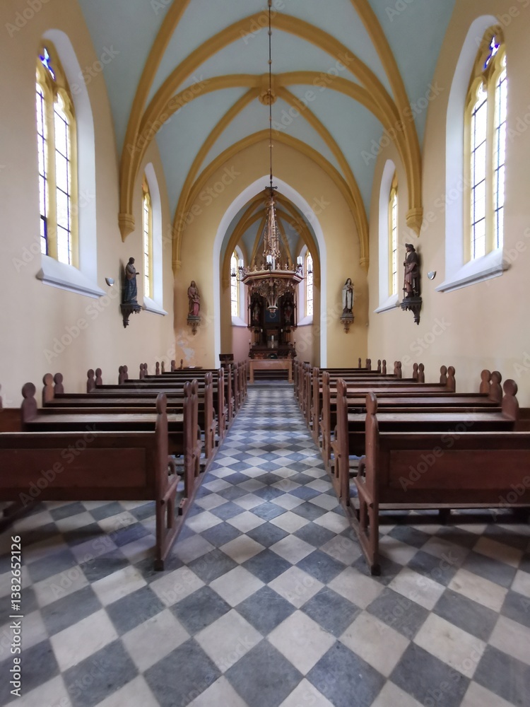 Fototapeta premium small church on the hill in Zulova