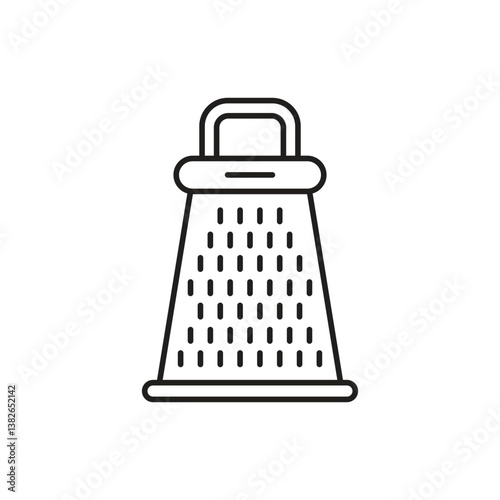 Grater icon in flat style. Cookery vector illustration on isolated background. Kitchen utensils sign business concept.