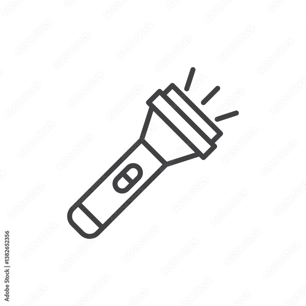 Flashlight icon in flat style. Electric lamp vector illustration on isolated background. Pocket lantern sign business concept. Flashlight icon in flat style. Electric lamp vector illustration on isolated background. Pocket lantern sign business concept.