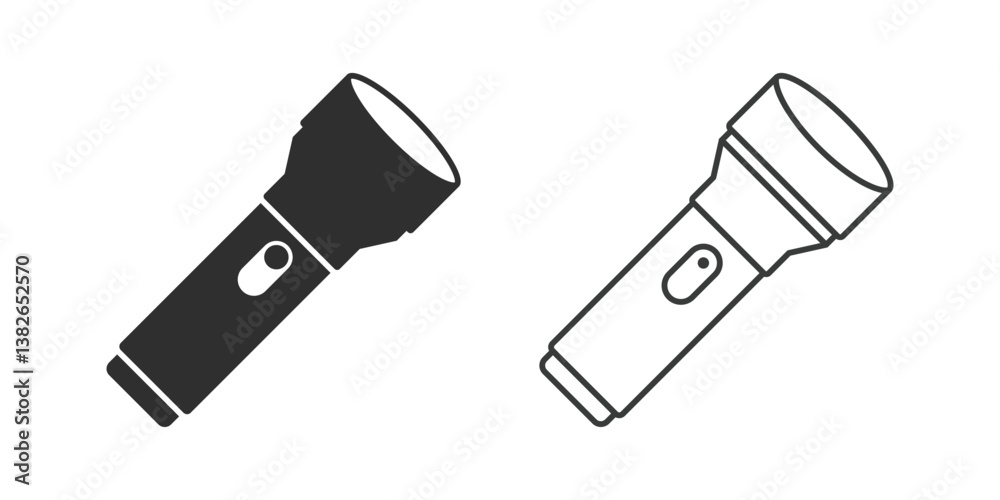 Flashlight icon in flat style. Electric lamp vector illustration on isolated background. Pocket lantern sign business concept. Flashlight icon in flat style. Electric lamp vector illustration on isolated background. Pocket lantern sign business concept.