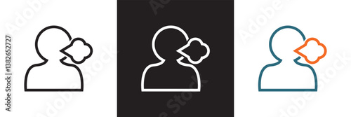 Breath  icon. Vector  for websites, mobile interfaces, presentations,  banner, visual branding etc. Vector illustration. isolated on white and black background. EPS 10