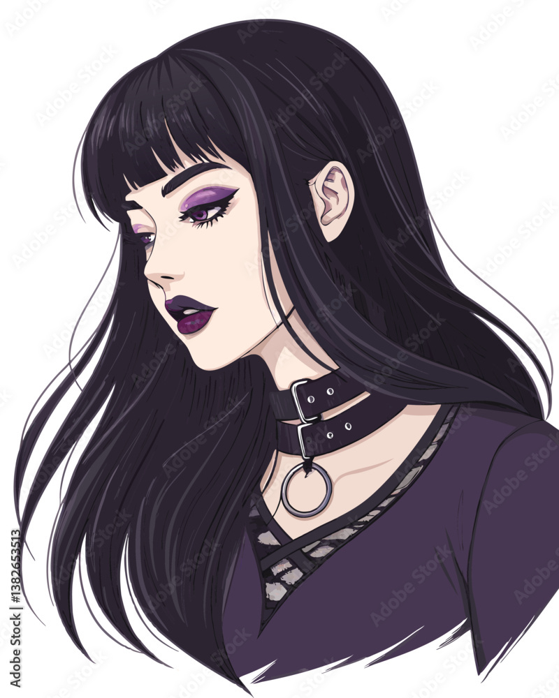 Create a vector illustration of a half-body anime woman (age 36), with bold, dynamic strokes, showcasing confident posture and vibrant color palette. Create a vector illustration of a half-body anime woman (age 36), with bold, dynamic strokes, showcasing confident posture and vibrant color palette.