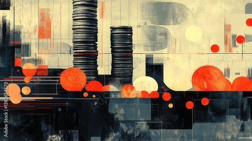Abstract Macroeconomic Trends Visualization Design