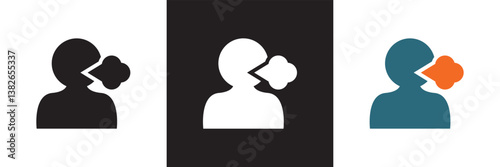 Breath  icon. Vector  for websites, mobile interfaces, presentations,  banner, visual branding etc. Vector illustration. isolated on white and black background. EPS 10