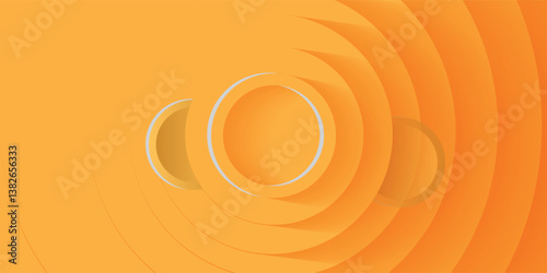 Abstract Background with 3d circle yellow papercut layer