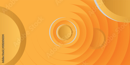Abstract Background with 3d circle yellow papercut layer