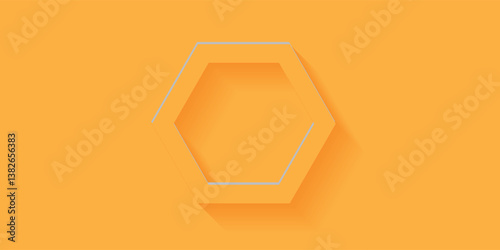 Abstract Background with 3d hexagon yellow papercut layer