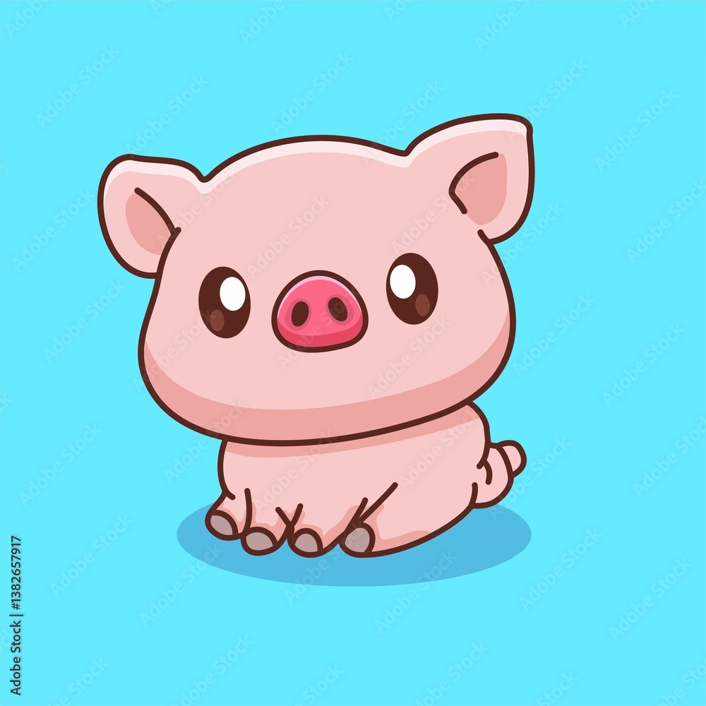 Pig Sitiing Illustration Pig Sitiing Illustration