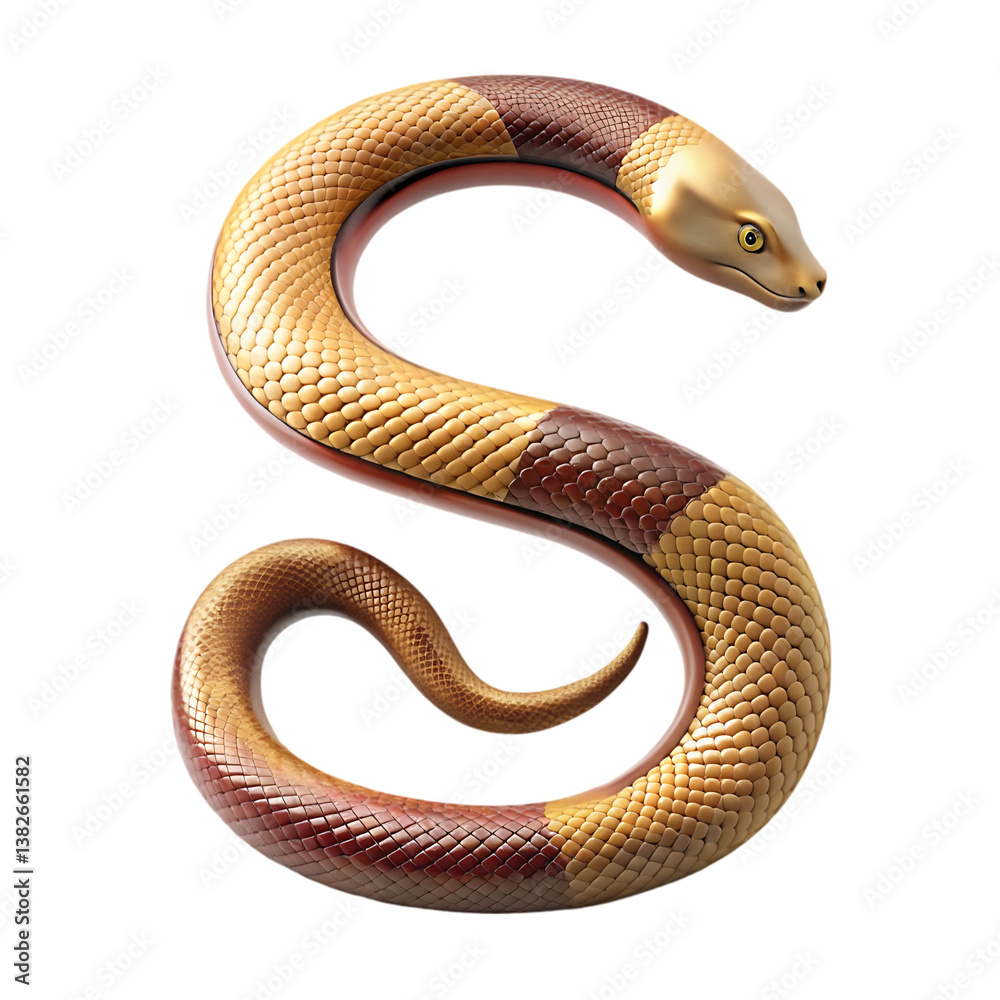 Fototapeta premium Golden & Brown Snake Sculpture