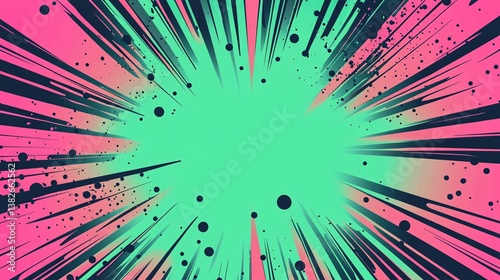 Comic book burst effect radiating from the central lightened area